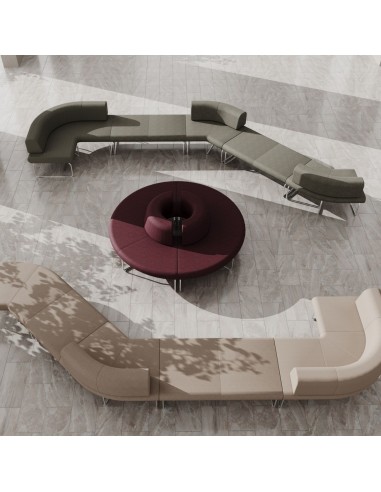 Banquettes Legvan disposées en cercle autour d’une table - Legvan