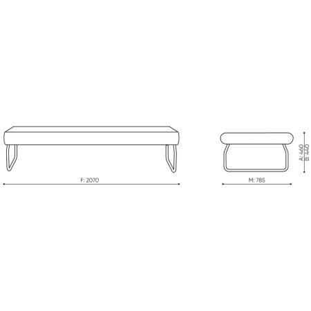 Banquette modulaire 3 places sans dossier - Legvan 2