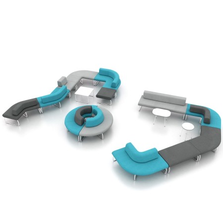 Configurations modulaires Legvan en cercle et en ligne - Legvan