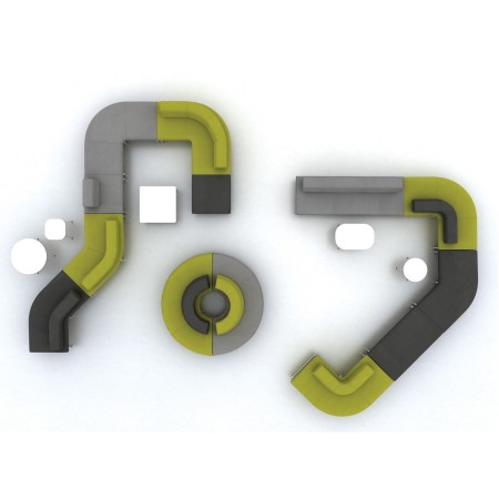 Agencements Legvan verts en modules ouverts et circulaires - Legvan