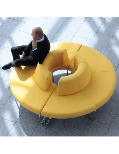 Fauteuil Legvan circulaire jaune avec assise intégrée - Legvan