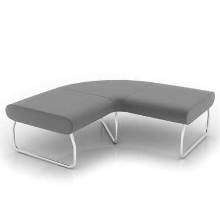 Banquette d’angle en L Legvan grise avec piètement métal - Legvan