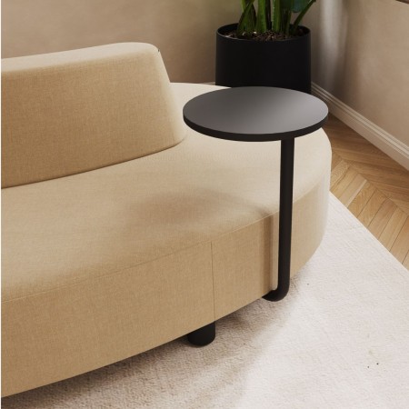 Canapé Nubi en velours beige avec lampe noire - Nubi