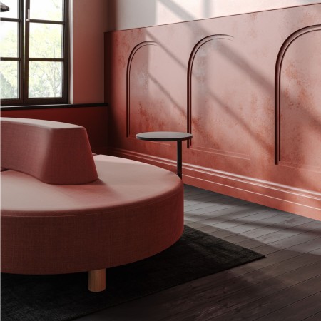 Grand canapé arrondi Nubi en tissu rouge foncé - Nubi