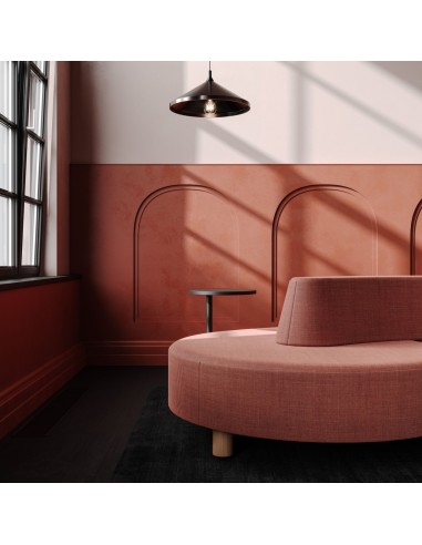 Fauteuil lounge Nubi en velours rouge avec table basse - Nubi