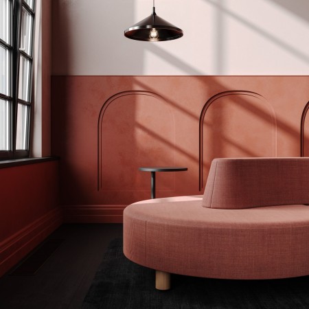 Fauteuil lounge Nubi en velours rouge avec table basse - Nubi