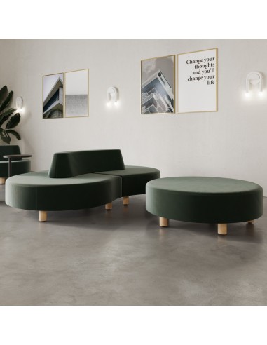 Banquette Nubi grise avec table ronde en intérieur moderne - Nubi
