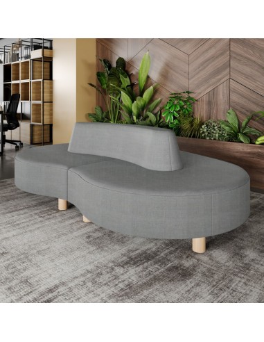 Banquette Nubi beige clair avec coussins assortis - Nubi