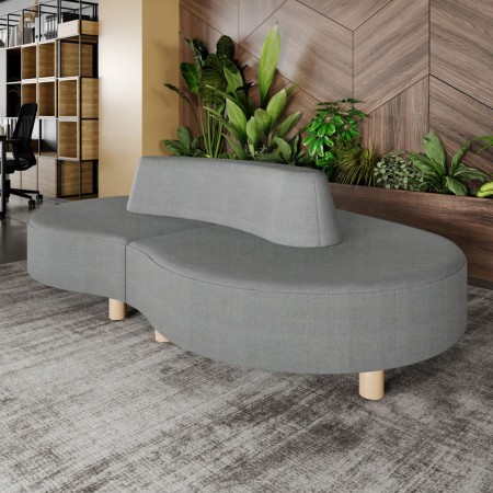 Banquette Nubi beige clair avec coussins assortis - Nubi