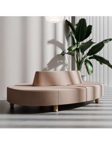 Canapé Nubi beige clair avec accoudoirs rembourrés - Nubi