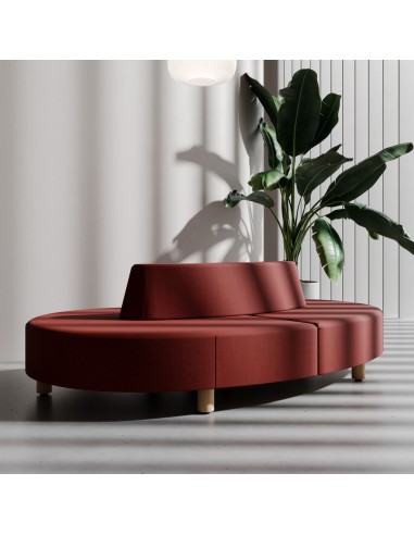 Canapé Nubi rouge en velours avec assise profonde - Nubi