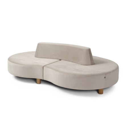 Fauteuil arrondi Nubi en tissu beige clair - Nubi
