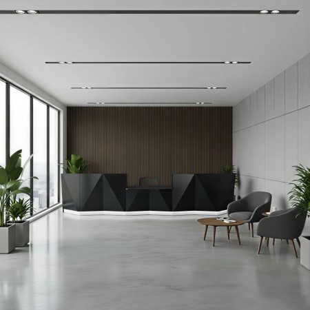 Meuble de réception avec hauteur plus basse au centre 2