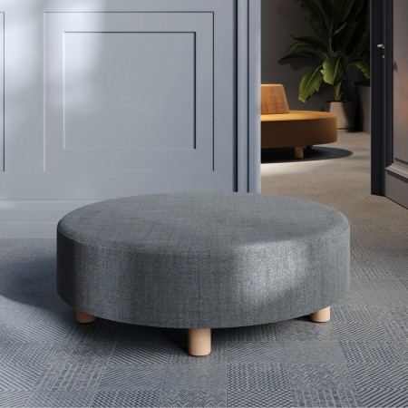 Canapé Nubi rond bas gris clair, ambiance intérieure - Nubi