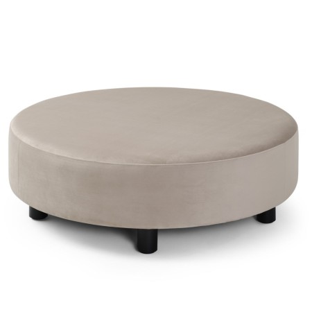 Canapé Nubi rond bas, tissu beige clair, sans dossier - Nubi