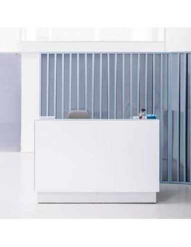 Banque d'acueil blanche avec led intégrée