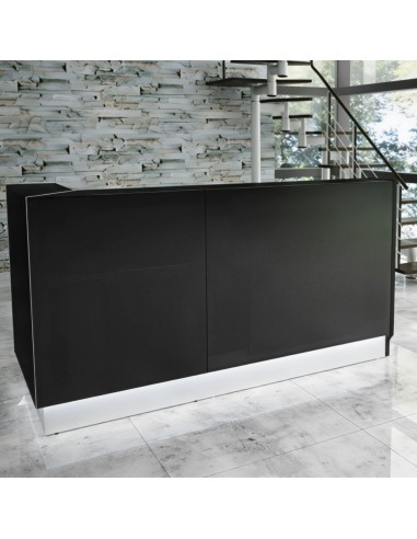 Meuble de réception noir avec led intégrée dans pièce sur 2 étages