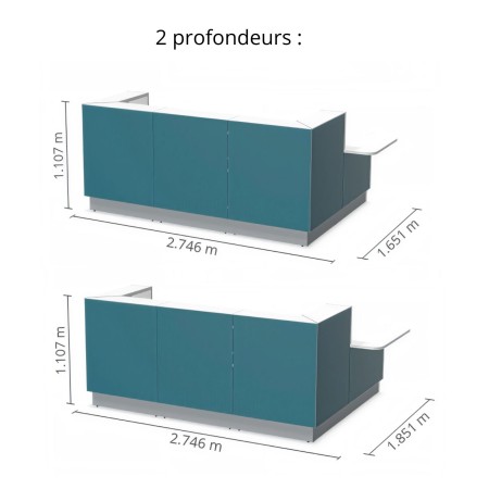 Dimensions meuble de réception