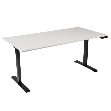 Bureau assis-debout Start-Up 160x80 cm coloris plateau blanc et piètement noir