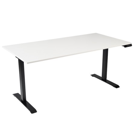 Bureau assis-debout Start-Up 180x80 cm coloris plateau blanc et piètement noir