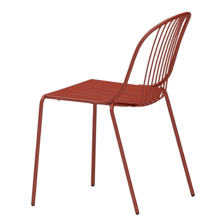 Chaise Diane rouge, vue de côté - Diane