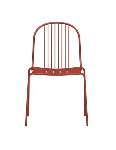 Chaise Diane rouge, vue de face - Diane