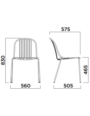 Dimensions de la chaise Diane - Diane