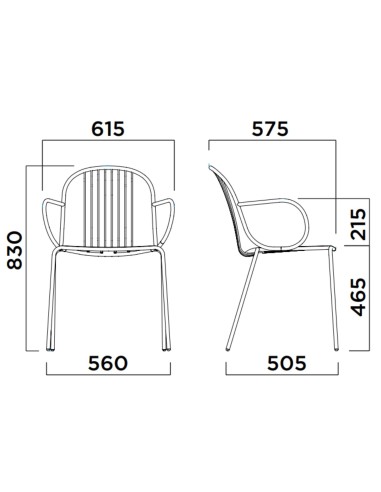Dimensions chaise Diane - Diane