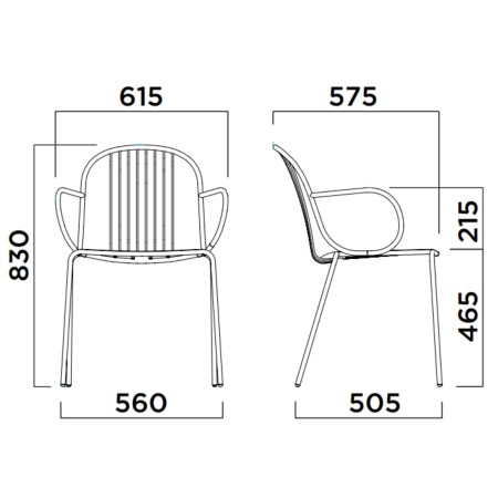 Dimensions chaise Diane - Diane