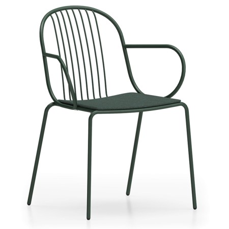 Chaise Diane métal noir, vue de 3/4 avant gauche - Diane