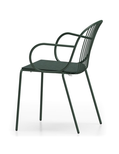 Deux chaises Diane métal noir, vues en perspective - Diane