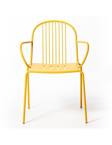 Chaise Diane métal noir, vue de face - Diane