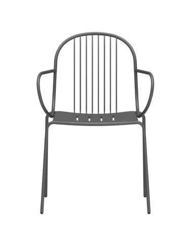 Chaise Diane métal gris clair, vue de côté - Diane