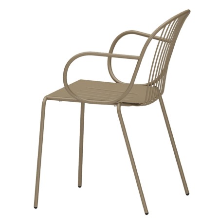 Chaise Diane métal jaune, vue de face - Diane