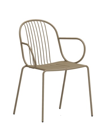 Chaise Diane métal bronze, vue de 3/4 avant gauche - Diane