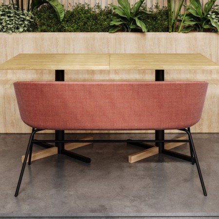 Banquette Ox:co rose en situation dans un espace convivial - Ox:co