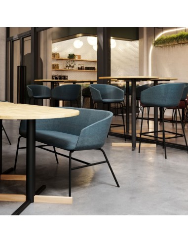 Banquette Ox:co bleue en situation dans un restaurant - Ox:co