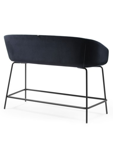 Banquette tapissée avec piètement métallique noir, vue de côté - Ox:co