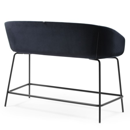 Banquette tapissée avec piètement métallique noir, vue de côté - Ox:co