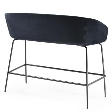 Banquette haute tapissée avec piètement métallique noir, vue de face - Ox:co 2