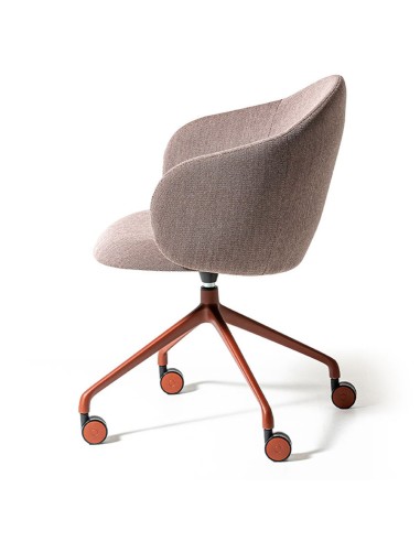 Chaise de bureau Volta au design élégant, piètement coloré et assise confortable, présentée de profil – Volta