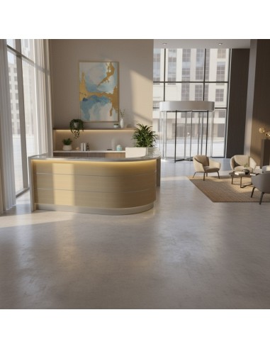 Banque d'accueil avec pièce lumineuse