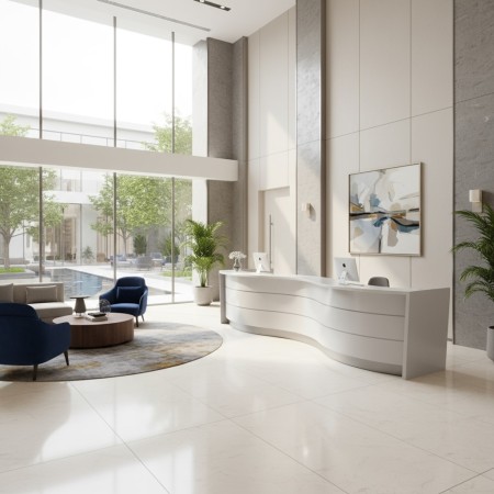 Meuble de réception entièrement blanc 2