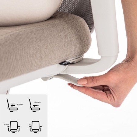 Mécanisme de maintien du dos réglable sur la chaise de bureau Belt BE 102 