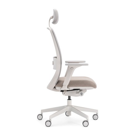 Chaise ergonomique professionnelle avec appuie-tête et soutien lombaire Belt BE 103 Grey profil