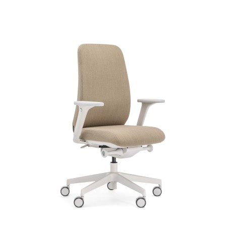 Chaise de travail design tapissée couleur sable Belt