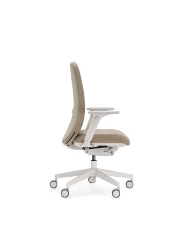 Chaise ergonomique tapissée beige Belt BE 1T avec soutien lombaire réglable