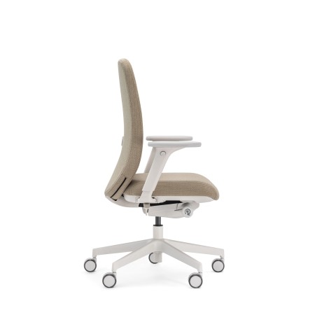 Chaise ergonomique tapissée beige Belt BE 1T avec soutien lombaire réglable