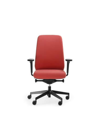 Chaise de bureau Belt BE 1T2B rouge et noire vue de face