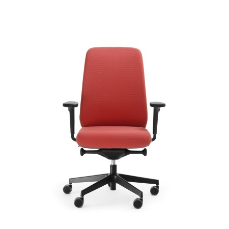 Chaise de bureau Belt BE 1T2B rouge et noire vue de face